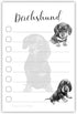 Dachshund Sticky Notepad To Do List, Weiner Dog Lover Gifts for Women, 4"x6" 50 Pages