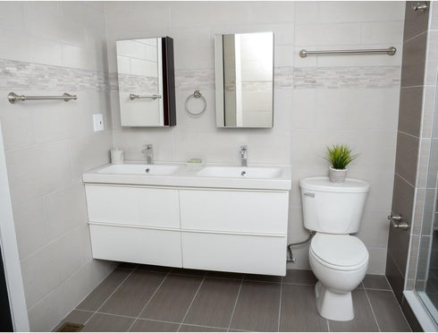 5 Set, AB-BR817-SN Amazon Basics Piece Bathroom Hardware Satin Nickel, Towel Bar, Toilet Paper Holder, Towel Ring, Robe