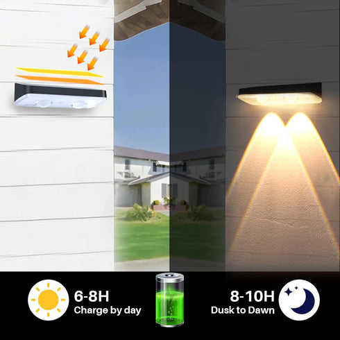 3000/4000/6000K 3 Mailbox, Sign(2 Pack) Solar Lights Outdoor Waterproof Modes Solar Powered Dusk to Dawn Lighting