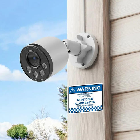 Pilarmuture 8pcs Security Alarm System Sign for Home,Waterproof Warning Security Stickers Monitored Alarm System Self