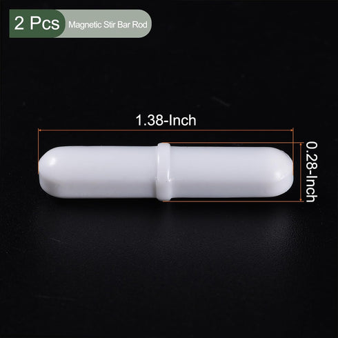 YOKIVE 2 Pcs Magnetic Stir Bar, Laboratory Bar with Ring Shape Corrosion Resistant Stir Liquid Great for Laboratories, (White, 1.38-Inch)