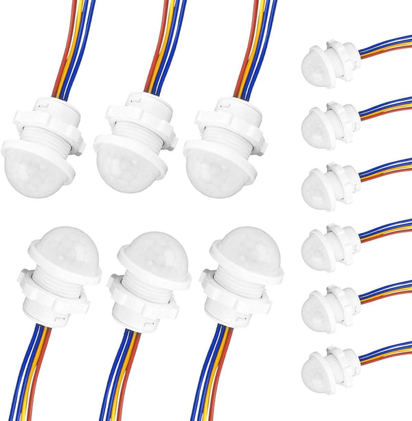 hiSpkNix 12 Pack Motion Sensor Switch 85-265V 40W, PIR Wall/Ceiling Mount with 30s