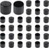 Auvotuis 32Pcs 1 Inch (25mm) Chair Leg Tips Caps, Round PVC Non-Slip Folding Chair Leg End Caps Black Small Furniture