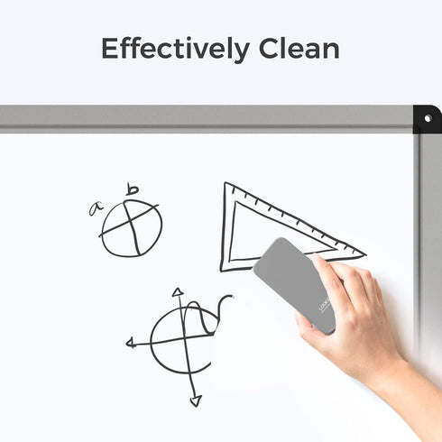loukin Magnetic Dry Erase Eraser - Whiteboard Eraser with 3.4 fl oz Cleaner for Classroom, Home, Office Use (Grey)