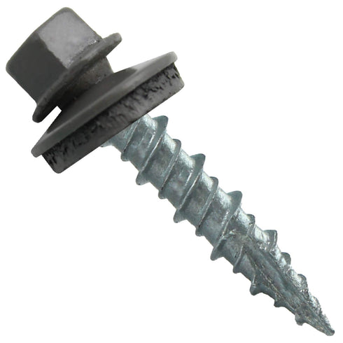 Metal Roofing Screws: (250) 10 x 1" Charcoal Hex Head Sheet Metal Roof Screw with EPDM Washer