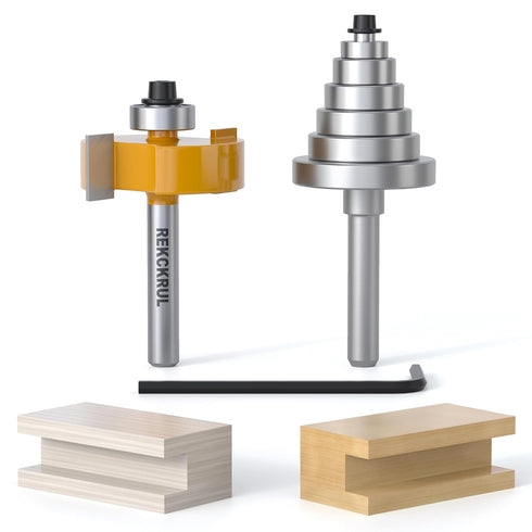 1/4 Shank Professional Rabbet Router Bit with 6 Bearings Set - Interchangeable