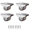 Mini Fixed Caster Wheels 1 Inch, Low Profile Small Casters with Screws for Furniture Rolling Cabinet Sliding Door