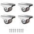 Mini Fixed Caster Wheels 1 Inch, Low Profile Small Casters with Screws for Furniture Rolling Cabinet Sliding Door