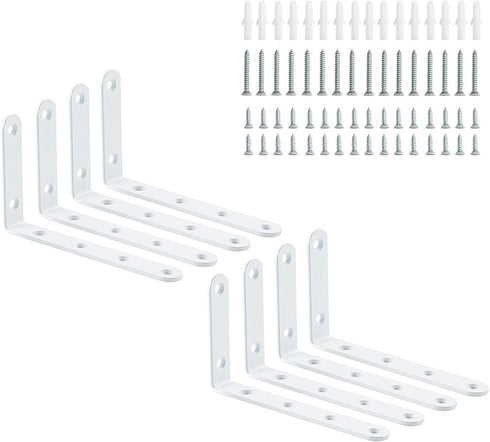 HOME MASTER HARDWARE Corner Brace Shelf Bracket 8 Pack L Shelf Bracket Heavy Duty White