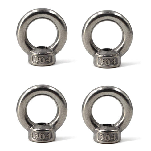 M10 Ring Shape Lifting Eye Nut, 304 Stainless Steel Threaded Nut Fastener, 4 Pack