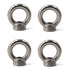 M10 Ring Shape Lifting Eye Nut, 304 Stainless Steel Threaded Nut Fastener, 4 Pack