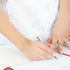 Rgontar Feather Pen - Black Ink Ballpoint Wedding Signing Pen for Bridal Calligraphy (White)