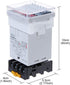 YXQ DH48S-S 0.1S-99H 8-Pin Adjustable Time Delay Timer Relay+PF083A Relay Base, 24VDC 250VAC