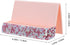 Baluue Rhinestones Business Card Holder Pink Single-sided Desk Organizer with Greeting Card Storage for Office Desktop