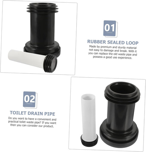 2pcs Toilet Connecting Water Flush Extension, Lengthened Toilet Parts for Wall Drain