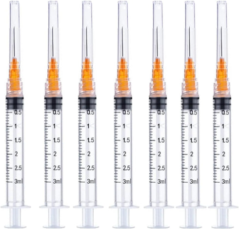 100 Pack 3ml 25 Gauge 5/8 Inch Sample Measuring Dispensing Lab Utensils for Industrial, Scientific Research