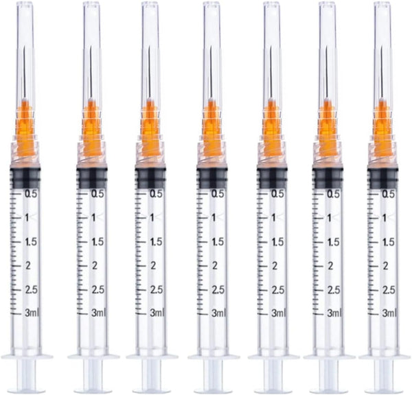 100 Pack 3ml 25 Gauge 5/8 Inch Sample Measuring Dispensing Lab Utensils for Industrial, Scientific Research