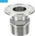 1.5 Inch 1" 304 50.5mm PATIKIL TC Tri Clamps Adaptor, Tri-Clover Fittings to NPT Male Sanitary Thread Adaptor Hexagonal