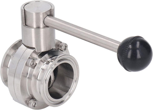 Thonlai 304 (45mm 1.8in Sanitary Butterfly Valve Clamp Valve Stainless Steel with Quick Clamping Collar