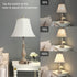 3-Way Dimmable 2 (Pack 1-Beige LALISU Farmhouse Table Lamp Touch Control Table Lamp, Modern Nightstand Lamp with USB