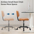 Armless 360 DUMOS Home Office Executive Chair - Small Desk Chair with Low Back Lumbar Support, Height Adjustable PU
