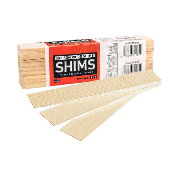 Nelson Wood Shims - DIY Bundle of 8-Inch High Performance Natural Wood Shims, 12 Total