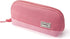 Sooez Lightweight Wide-Opening Pencil Pen Case, Spacious Zipper Stationery Bag with Triangular Design for Adults, Pink