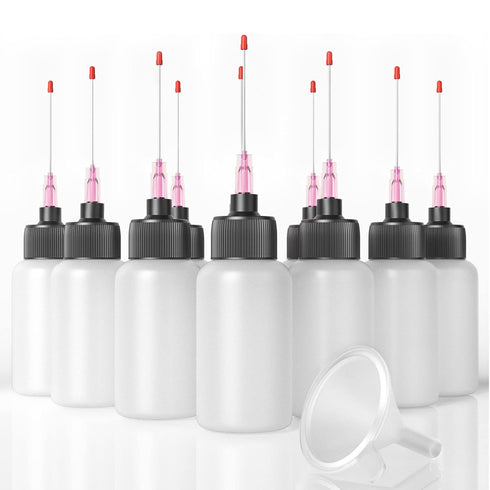 TITGGI 10 Pcs Needle Oiler, Precision Tip Applicator Bottle, LDPE Gun Oil Bottle with Extra Long Stainless Needle Tip