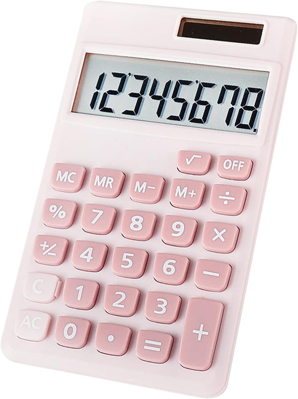 Basic Calculator, Cute Mini Desktop Pocket Size Calculators for Home, School, Office (Pink)