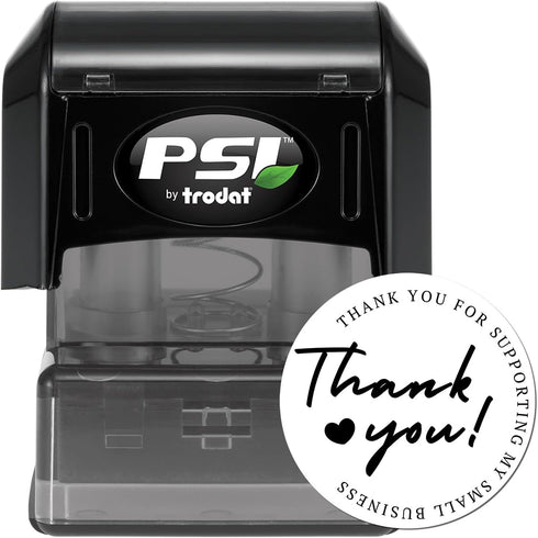 Packaging 1-5/8" Pre-Inked Grateful Heart Custom Thank You Stamper | Personalized Business Rubber Stamp for Small