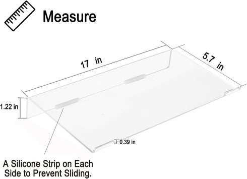 WINKINE Clear Acrylic Computer Keyboard Stand - Tilted Holder for Ergonomic Easy Typing at Office or Home