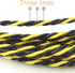 49FT Fish Tape Wire Fishing Tools, 6.0mm Diameter 3 Wires Twisted with Guide Spring, Black and Yellow 15m