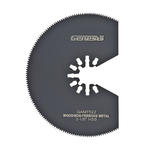 Genesis GAMT522 Universal Quick-Fit 3 1/8" HSS Segmented Oscillating Multi-Tool Blade