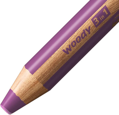 STABILO Multi-talented Pencil woody 3-in-1 - Single Pencil - Lilac by STABILO