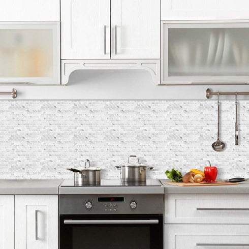 Yipscazo 10-Sheets Peel and Stick Backsplash for Kitchen, Self-Adhesive Wall Tiles for Bathroom