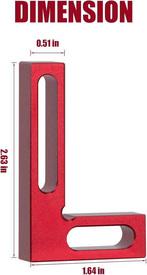 90 Degree Mini Positioning Square, Premium Precision Woodworking Carpenter Corner Tool Right Angle Clamp, for Checking Edge of Carpenter Cutting Tool for Square (Red)