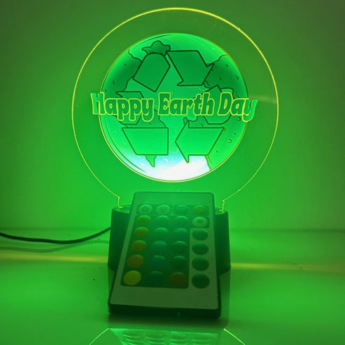 16 MIRROR MANIA Happy Earth Day Globe LED Night Light Table Lamp Featuring Color Changing Options - Custom Gift