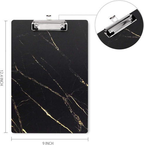 WAVEYU Hardboard Office Clipboard, Decorative Marble Design Clipboard for Students and Office Use