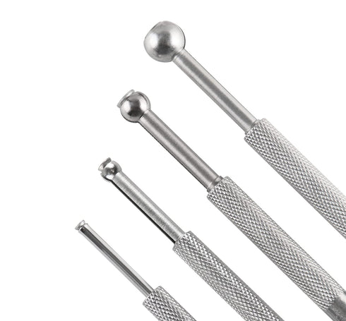 Accusize Industrial Tools 4 Pc Small Hole Gauge Set, Ball Type, inch/mm, 1/8 to 1/2