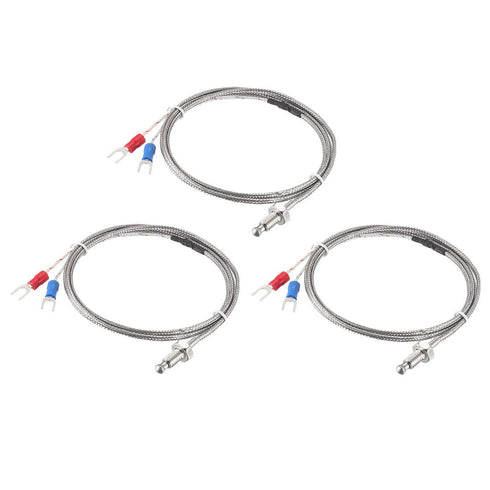 uxcell K-Type Thermocouple Temperature Sensors M6 Thread Probe with 1M Wire, 3pcs