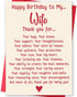 BENNLOOS Funny Birthday Card for Wife, Romantic Birthday Card from Husband, Sweet Wife