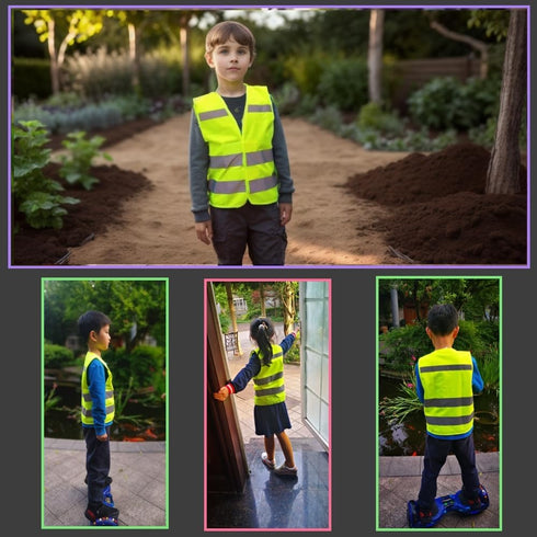 Hi Vis Kids Safety Vest - Lightweight, Adjustable Toddler Reflective Vest for Cycling & Running