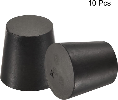 MECCANIXITY Rubber Tapered Plug, 20mm to 26mm Solid Test Tubes Bungs Stopper, Black for Lab Home, 10 Pieces