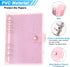 PATIKIL A6 Clear Binder Cover, Soft PVC Loose Leaf Binder Protector, Snap Button Closure, Pink