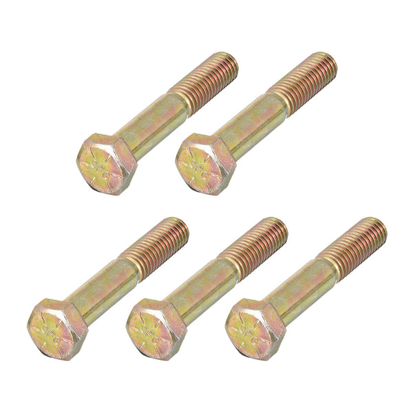 Hex Bolts 5Pcs (9/16-12x3"), Grade 8 Carbon Steel Zinc Plated Partial Threaded Hex Head Screw for Furniture Repair