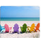Beach Gaming Mousepad Summer Beach Colorful Chairs Mouse Pad for Computer Desk Laptop 9.5 X 7.9 Inch