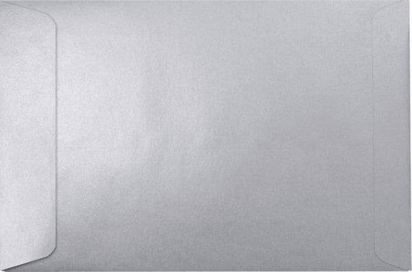LUXPaper 6 x 9 Open End Envelopes, Peel & Press, Silver Metallic, 80lb Text, 50 Qty