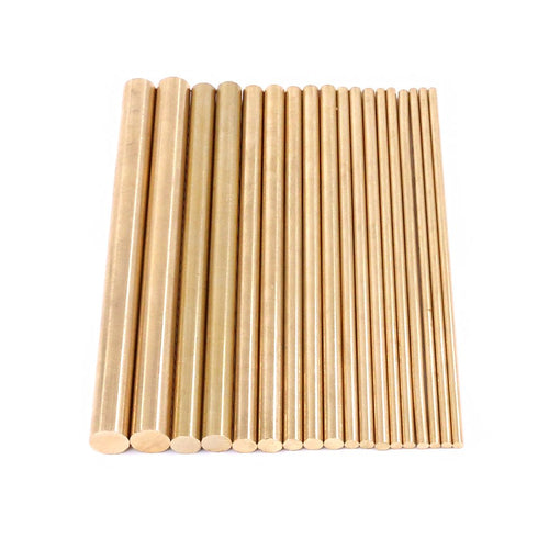 Swpeet 18Pcs Assorted Brass Solid Round Rod Lathe Bar Stock Kit - Diameter 2mm-8mm Length 100mm - Perfect for Various