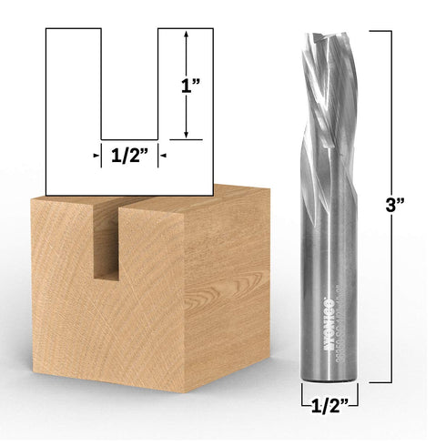 YONICO Downcut Router Bits Spiral 3 Flute Solid Carbide CNC Low Helix End Mill (1/2-Inch Dia. 1/2-Inch Shank)
