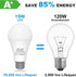 ORALUCE LED Light Bulbs, 100 Watt - 120 Watt Equivalent, 15W 1600 Lumens, 6500K Cool White, E26 Medium Base, 6 Pack